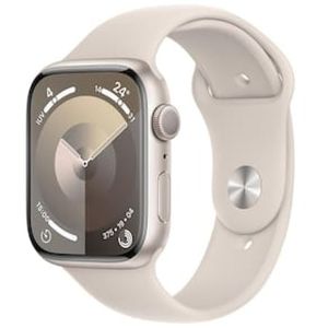 Apple Watch Series 9 GPS Caixa Estelar de Alumínio 45 mm Pulseira Esportiva Estelar P/M - Neutro em Carbono