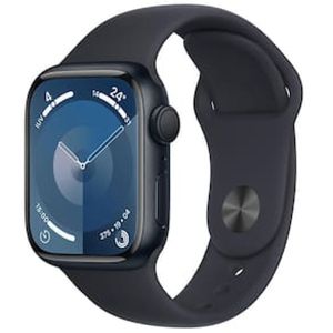 Apple Watch Series 9 GPS Caixa Meia-noite de Alumínio 41 mm Pulseira Esportiva Meia-noite P/M - Neutro em Carbono