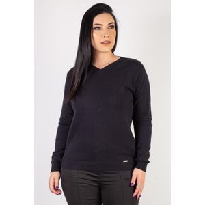 Suéter feminino de malha gola V 60004