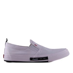 Tênis Masculino Slip On Coca-Cola Branco