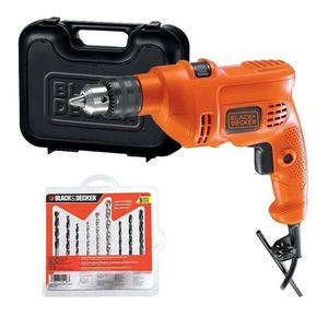 Kit Furadeira De Impacto 3/8 (10Mm) 560W 220V Com 9 Brocas Em Maleta  Black Decker