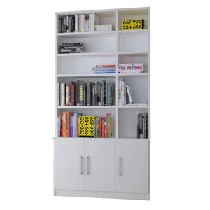 Estante De Livros 3 Portas 1280 Branco Foscarini