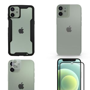 Película Defender Glass + Câmera + Nano Traseira + Capa case capinha Dual Shock Para iPhone 12 Mini - Gshield