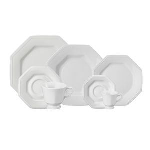 Jogo de Jantar 42 Peças Chá Café Prisma Porcelana Schmidt
