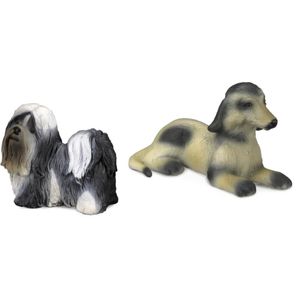 Miniatura Colecionável shi tzu e afghan Hound - Gulliver