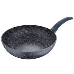 Frigideira Wok Bergner Orion em Alumínio Forjado com Revestimento em Marble e Fundo de Indução 28 cm  Cinza