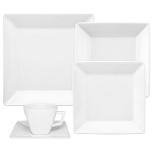 Aparelho de Jantar 20 Peças Oxford Quartier White em Porcelana - Branco
