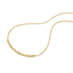 Colar de Prata 925 com banho de Ouro  18k com Zircônias