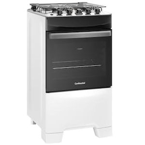 Fogão Continental 4 Bocas FC4IB com Mesa de Inox, Tecnologia Top Limpa Fácil e Acendimento Automático  Branco