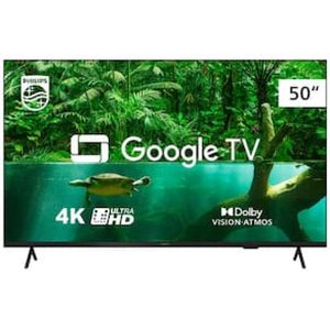 Smart TV 50" UHD 4K Philips 50PUG7408/78, Google TV, HDR10+, Dolby Vision, Dolby Atmos, Bluetooth 5.0 e Chromecast Integrado