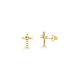 Brinco de Crucifixo em Ouro 18k