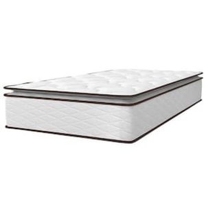 Colchão de Solteiro Umaflex New Itália com Molas Ensacadas e Pillow Top D26 - 25x88x188cm - Branco/Marrom