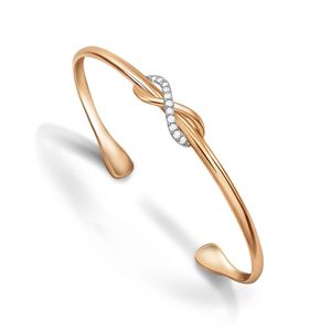 Pulseira Bracelete de Prata 925 banhada a Ouro Rosé 18k