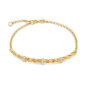 Pulseira de Prata 925 com banho de Ouro  18k com Zircônias