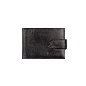 Carteira masculina de couro italiano com botão Matt