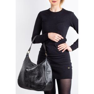 Bolsa saco grande de couro croco Carla