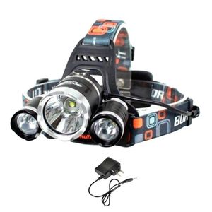 Lanterna Cabeça Triplo T6 3 Led Cree Profissional Swat Tática 2 Baterias