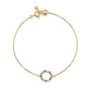 Pulseira Ouro 18k Mandala com Gemas Coloridas