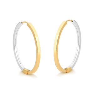 Brinco de Argola  em Ouro 18k Branco e Amarelo
