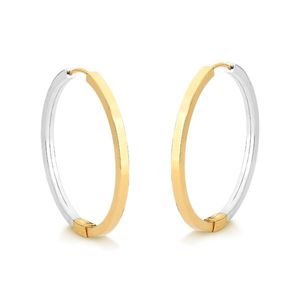 Brinco de Argola  em Ouro 18k Branco e Amarelo