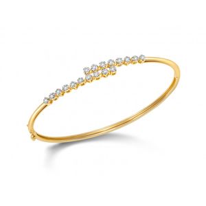 Pulseira Algema de Ouro 18k com 10 Pontos de Diamante