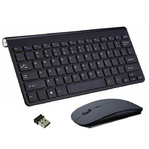 Kit Teclado Slim Com Mouse Sem Fio 2.4g Ultra Fino Para Pc Notebook Preto