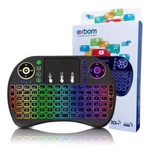 Mini Teclado Wireless com Touchpad Com Led Usb Android Console e Tv