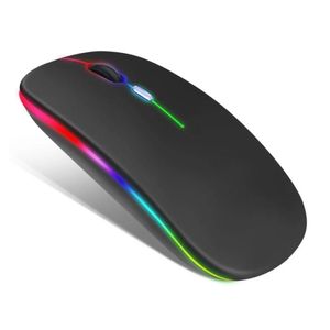 Mouse Recarregável Wireless Silencioso RGB E-1200 Preto