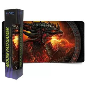 Mouse Pad Gamer Extra Grande Antiderrapante Dragão de Fogo