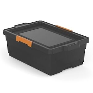 Caixa Organizadora Tramontina com Tampa e Rodas 92554009 40L  Preta