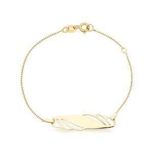 Pulseira Infantil de Ouro Amarelo 18k com detalhes vazados