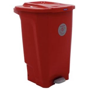 Lixeira para Coleta Seletiva com Pedal Tramontina T-Force em Polipropileno Vermelho - 100 L