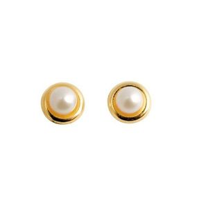 Brinco Infantil de Pérola Rococó em Ouro 18k