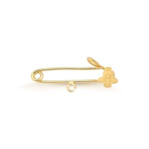 Pingente Alfinete em Ouro 18k com Anjo da Guarda