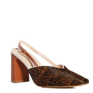 Sapato Feminino Com Pelo Zariff Slingback Oncinha