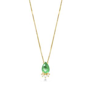 Pingente de Ouro 18k com Esmeralda e 2,5 Pontos de Diamantes