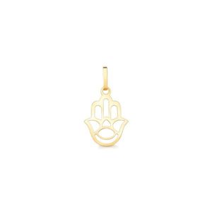 Pingente de Ouro 18k Mão Hamsa Vazado