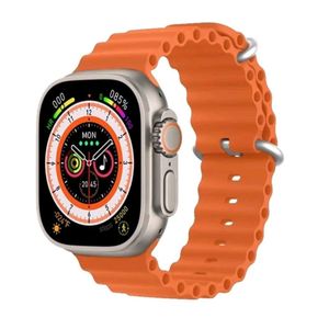 Relógio Digital Smartwatch Watch 8 Ultra 49mm Pulseira Oceano Laranja