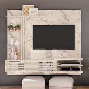 Painel Home Madetec Cross com 2 Portas, Ideal para TV de Até 55