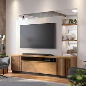 Estante Home Colibri Niterói com 210 cm de Largura, 3 Portas, Ideal para TV de até 70