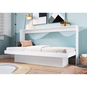 Cama Solteiro Articulada Horizontal com Estação de Trabalho Latino ART Branco