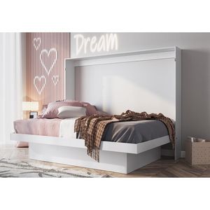 Cama Articulada Casal Horizontal com Estação de Trabalho Latino ART Branco