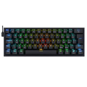 Teclado Gamer Mecanico Redragon K616 Fizz Pro Switch Marrom RGB Preto