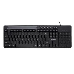 Teclado Com Fio Slot Multimidia Multilaser TC262 Cabo de 130cm Preto