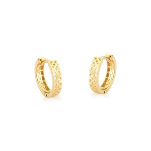 Brinco Argola em Ouro 18k com detalhes Vazados