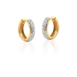 Brinco de Argola Pavê Pequeno em Ouro 18k com Diamantes