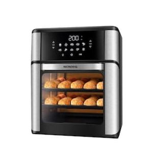 Fritadeira Elétrica Sem Óleo Air Fryer Oven 2 em 1 Mondial AFON-12L-BI 12L Digital  Preta/Inox