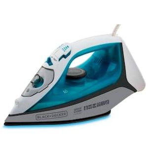 Ferro de Passar a Vapor Base Antiaderente com Spray Black+Decker FX3060 Ceramic Gliss Azul/Branco 1200W