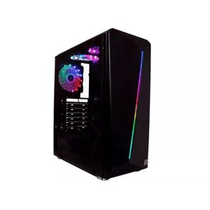 Gabinete Gamer , Atx 3 Coolers , Lateral Vidro, Frontal Iluminação Ajustavel Rgb Preto