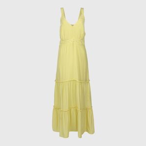 Vestido Longo Alcinha Evase Amarelo